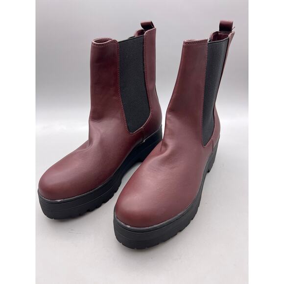Mia Ronan Womens Burgundy Red Pull On Ankle Chelsea Boots Size 8.5 M GS10935115F - Picture 4 of 12
